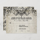 タイポグラフィスタイルエングラバーフォントスワールフローリズ 出欠カード (正面/裏面)