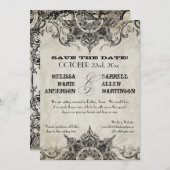 タイポグラフィスタイルエングラバーフォントスワールフローリズ 招待状 (正面/裏面)