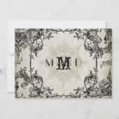 タイポグラフィスタイルエングラバーフォントスワールフローリズ 招待状 (裏面)