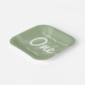 タイポグラフィセージワンベビーファースト誕生日 ペーパープレート (傾斜あり)