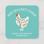 タイポグラフィチキンファーム生卵 スクエア名刺 (正面)