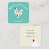 タイポグラフィチキンファーム生卵 スクエア名刺 (正面/裏面)