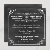 タイポグラフィチョークボードルック結婚ズ 招待状 (正面/裏面)