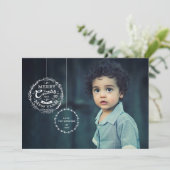 タイポグラフィックのクリスマス装飾 シーズンカード (スタンド正面)