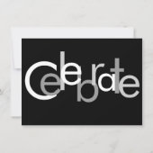 タイポグラフィックグレーブラックバチュラーパーティ招待状 招待状 (裏面)