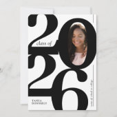 タイポグラフィック写真卒業パーティー招待状 招待状 (正面)