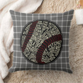 タイポグラフィック野球ソフトボール装飾用クッション クッション (ブランケット)