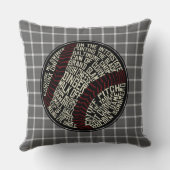 タイポグラフィック野球ソフトボール装飾用クッション クッション (裏面)