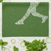 タイポグラフィック野球選手ティータオル キッチンタオル (折り畳み)