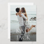 タイポグラフィック セーブ・ザ・デート フォト アナウンスメント (正面/裏面)