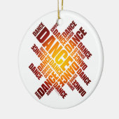 タイポグラフィック・ダンス（火）オーナメント セラミックオーナメント (左)