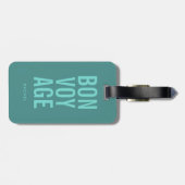 タイポグラフィック ブロック テキスト ボン ヴォワイヤージュ ラゲッジタグ (裏面横)