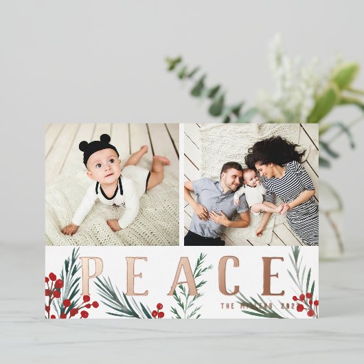 タイポグラフィック・ボタニカルズ2 フォトコラージュ ピース 箔シーズンカード (立ち正面)