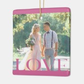 タイポグラフィックLOVEフレームデザインオーナメント セラミックオーナメント (左)