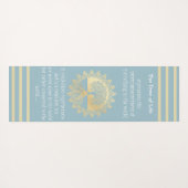 タイポグラフィツリーオブライフブルーと金ゴールドヨガマット ヨガマット (裏面(横))