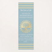 タイポグラフィツリーオブライフブルーと金ゴールドヨガマット ヨガマット (正面)