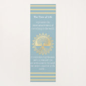 タイポグラフィツリーオブライフブルーと金ゴールドヨガマット ヨガマット (裏面)