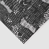 タイポグラフィティッシュペーパーのデコパージュまたはコラージュ 薄葉紙 (詳細)