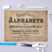 タイポグラフィティッシュペーパーデコパージ家具 薄葉紙 (クラフト)