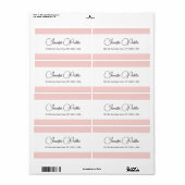 タイポグラフィテンプレート バラ色 ピンク 白 ショッピング ラベル (フルシート)