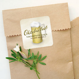 タイポグラフィトレンディースクリプトオクトーバーフェストビール スクエアシール