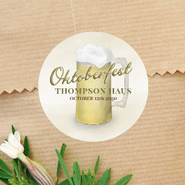 タイポグラフィトレンディースクリプトオクトーバーフェストビール ラウンドシール