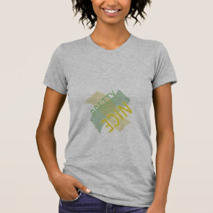 タイポグラフィナかわいらしイスイエローグリーン Tシャツ