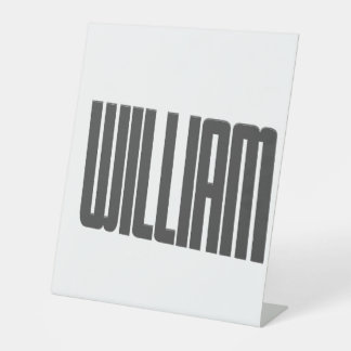 タイポグラフィネームタグWILLIAM 台座サイン