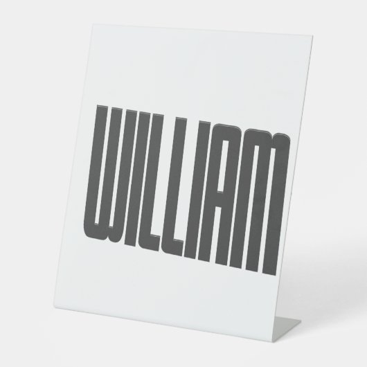 タイポグラフィネームタグWILLIAM 台座サイン (正面)