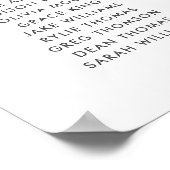 タイポグラフィハンドレタリング結婚の座席表 ポスター (角)