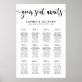 タイポグラフィハンドレタリング結婚の座席表 ポスター (正面)