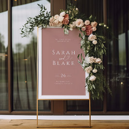 タイポグラフィハートダスティ結婚バラのウェルカムサイン ポスター