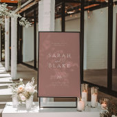 タイポグラフィハートダスティ結婚バラのウェルカムサイン ポスター