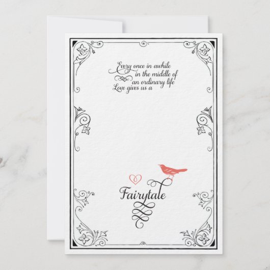 タイポグラフィハートミントとコーラルフェアリー結婚ターレ 招待状 (裏面)