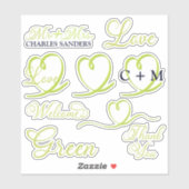 タイポグラフィハートモノグラムシール シール (シート)