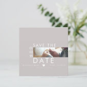 タイポグラフィハート日付の保存Thin Photo Postc カード (スタンド正面)
