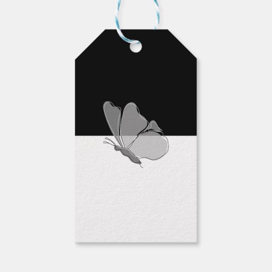 タイポグラフィバタフライブライダルシャワー感謝していユー ギフトタグ (裏面)