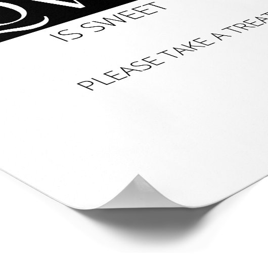 タイポグラフィバタフライラブは甘いおごり取り ポスター (角)