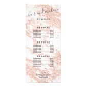 タイポグラフィバラ金ゴールドグリッター大理石ヘアメイクアップ ラックカード (裏面)