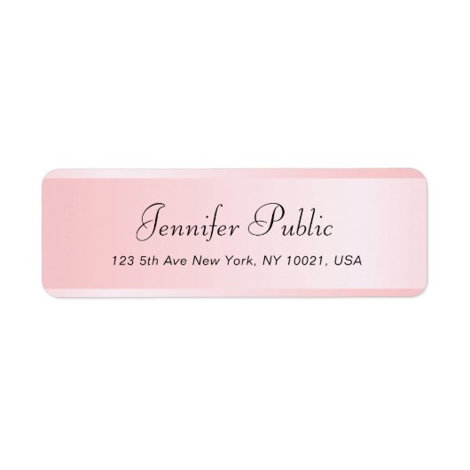 タイポグラフィバラ金ゴールドテンプレート差出人住所 ラベル (正面)