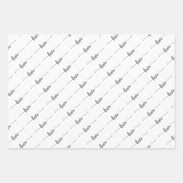 タイポグラフィバレンタインデー ラッピングペーパーシート