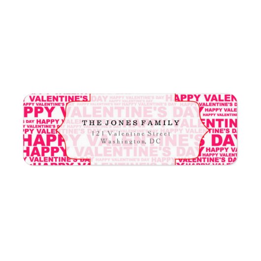 タイポグラフィバレンタインデー ラベル (正面)