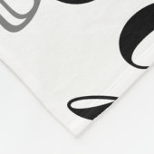 タイポグラフィパターンの黒い名前(白) フリースブランケット (角)