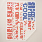 タイポグラフィパーソナライズされたサブウェイアートUSA国旗 シェルパブランケット (正面)