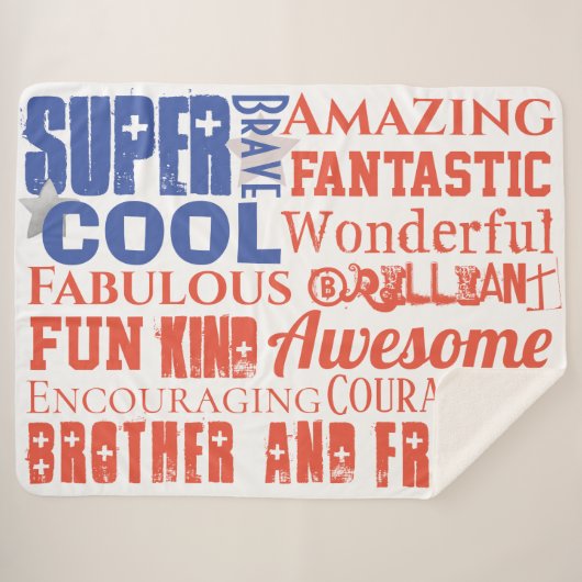 タイポグラフィパーソナライズされたサブウェイアートUSA国旗 シェルパブランケット (正面(横))