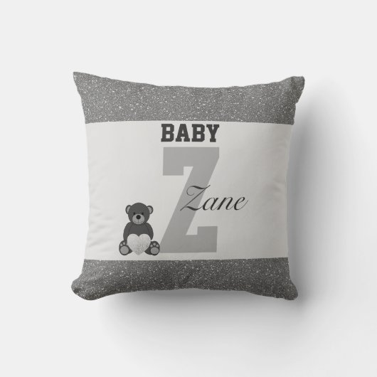 タイポグラフィパーソナライズされた枕 クッション (正面)