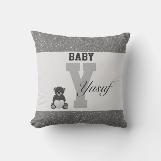 タイポグラフィパーソナライズされた枕 クッション (正面)