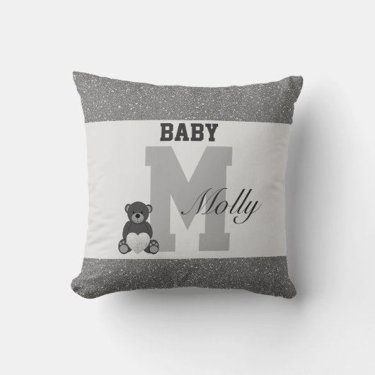 タイポグラフィパーソナライズされた枕 クッション (正面)