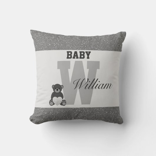 タイポグラフィパーソナライズされた枕 クッション (正面)