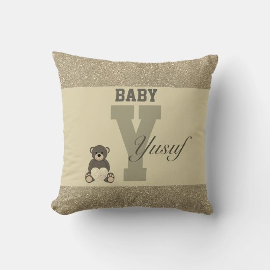 タイポグラフィパーソナライズされた枕 クッション (正面)